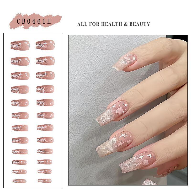 Product Introduction of [Summer Dopamine]Y2K Purple Star Fake Nails 2025 New Ice Nude Nail Patch Cute and Sweet Easy to create fingertip fashion    linhpressonnails 10