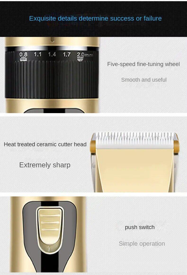 Product Introduction of Professional Hair Clipper Men's Barber Beard Trimmer Professional Hair Trimmer Digital USB Rechargeable Hair Clipper for Men Haircut Ceramic Blade Razor Hair Cutter Barber hine Rechargeable Hair Cutting Machine Ceramic Blade Low Noise 19