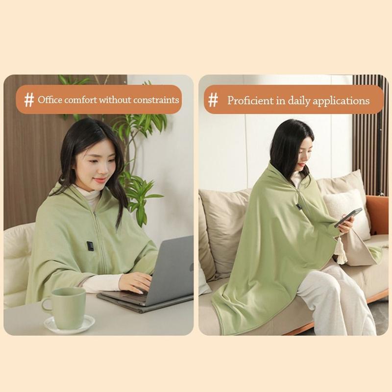 Product Introduction of Office Wearable USB Electric Heated Blanket Washable Portable Heating Lap Blanket Warm Clothing Warm Shawl for Winter 10