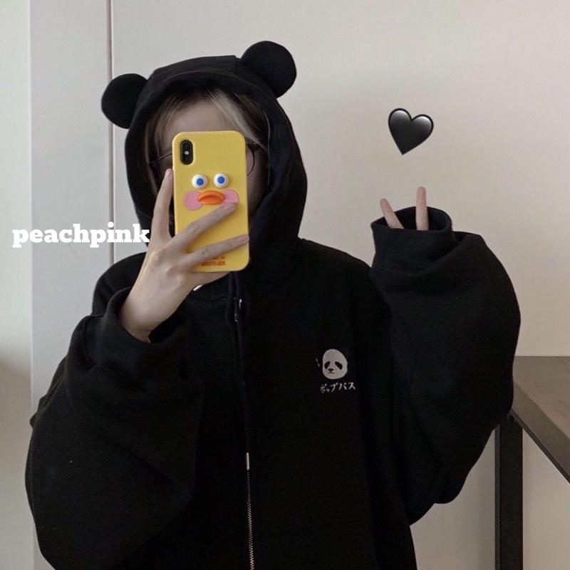 Product Introduction of [Ảnh Thật] Áo Hoodie Zip Thêu Gấu Trúc Panda Chất Nỉ Dày Form Unisex Form Nam Nữ Nón 2 Lớp ★ xám tiêu zipper 7