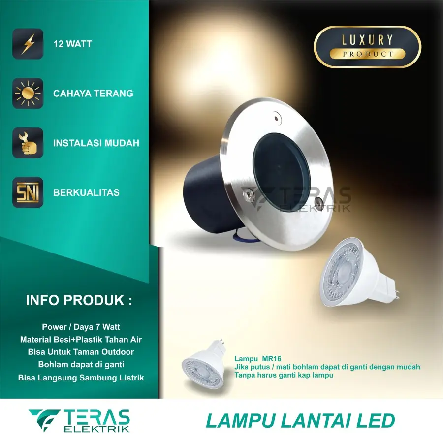 Lampu lantai tanam Led 7 Watt outdoor waterproof - Shop | Tokopedia