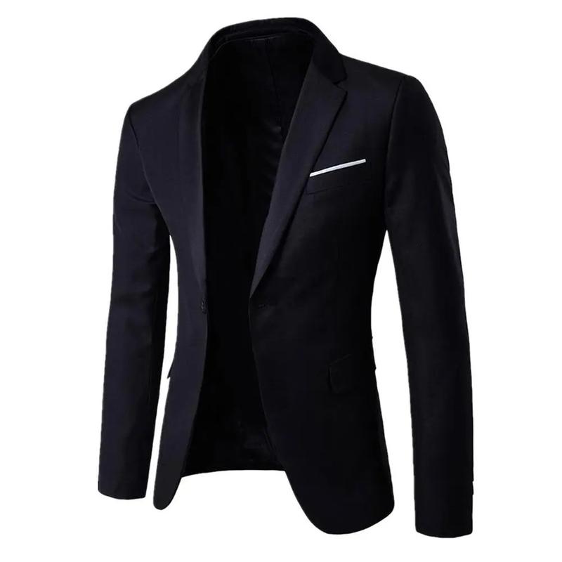 Product Introduction of Benferry 2 pcs/set plus size men solid color long sleeve lapel slim button business suit Menswear Overalls Pants Smooth Straight Stylish 4