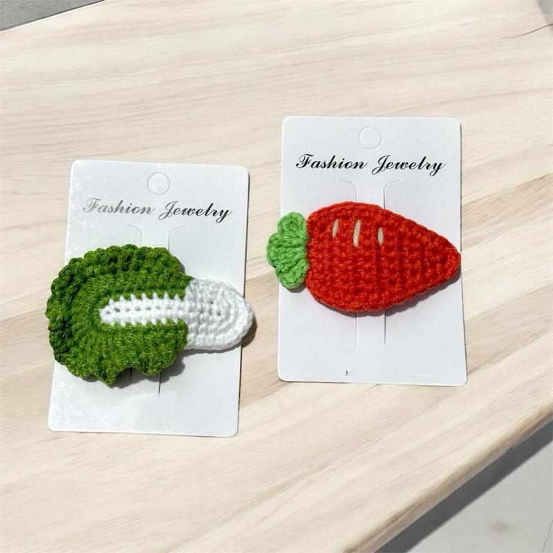 Kẹp tóc len handmade hình rau củ 0