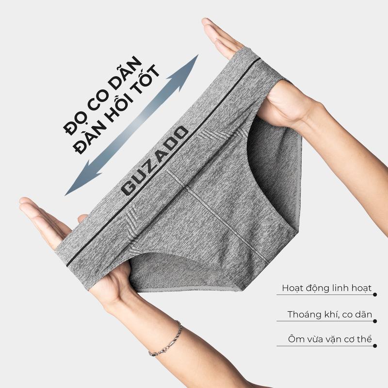 [Under Wear] Combo 3 Quần Sịp Nam GUZADO Đồ Lót Menswear Co Giãn 4 Chiều Chất Liệu Vải Thun Mềm Mại Thoáng Mát GBF05