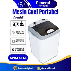 Mesin Cuci Portable 4.5 Kg Arashi AWM 451A / AWM 452A Garansi Resmi - AWM 451 A