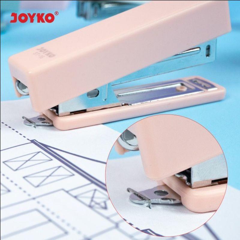 STAPLER WARNA PASTEL JOYKO ST-15 | STAPLES MENGGUNAKAN ISI KECIL NO.10 | JEPRETAN | PENJEPIT KERTAS SEDANG SOFTCOLOR 5