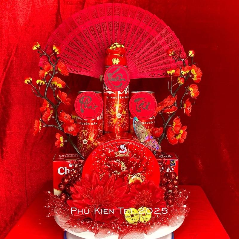 Tặng đế + keo Mã D04 phụ kiện trang trí tháp bánh tài lộc tháp nước ngọt tháp trang trí tết decor 2025