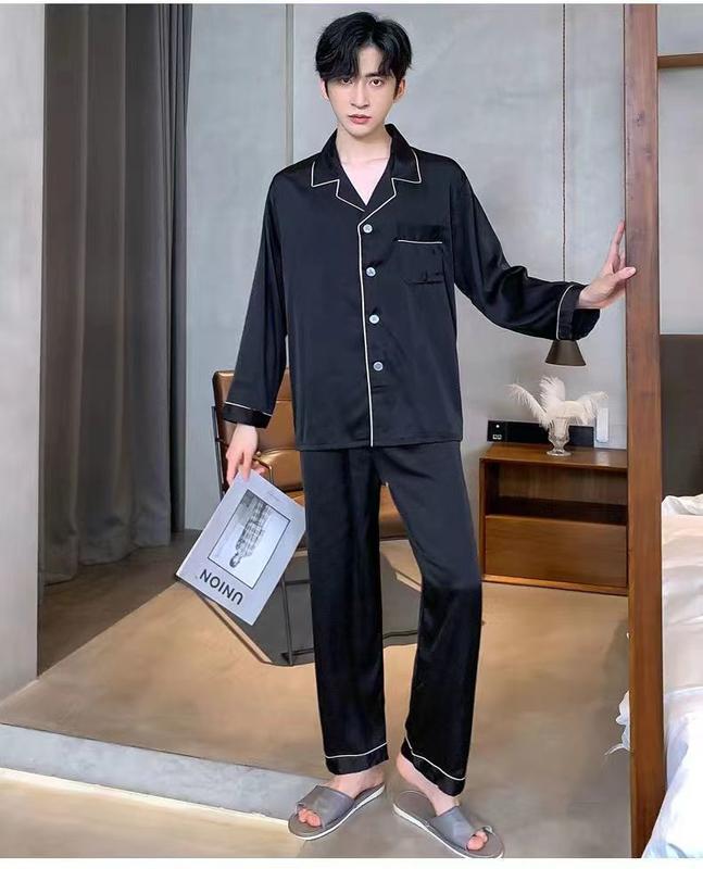 Product Introduction of Đồ Ngủ, Hàng Mới Về, Dành Cho Nam Giới, Mùa Xuân Và Mùa Thu Hè, Quần Dài Dài Tay, Lụa Lạnh Cao Cấp, Lụa Mỏng, Bộ Đồ Mặc Nhà 2