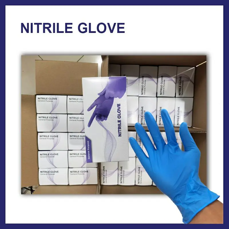 [100pcs]Disposable NITRILE GLOVE Powder Free /SARUNG TANGAN/ / [WHOLESALE PRICE](100pcs) Nitrile Glove Blue/Black