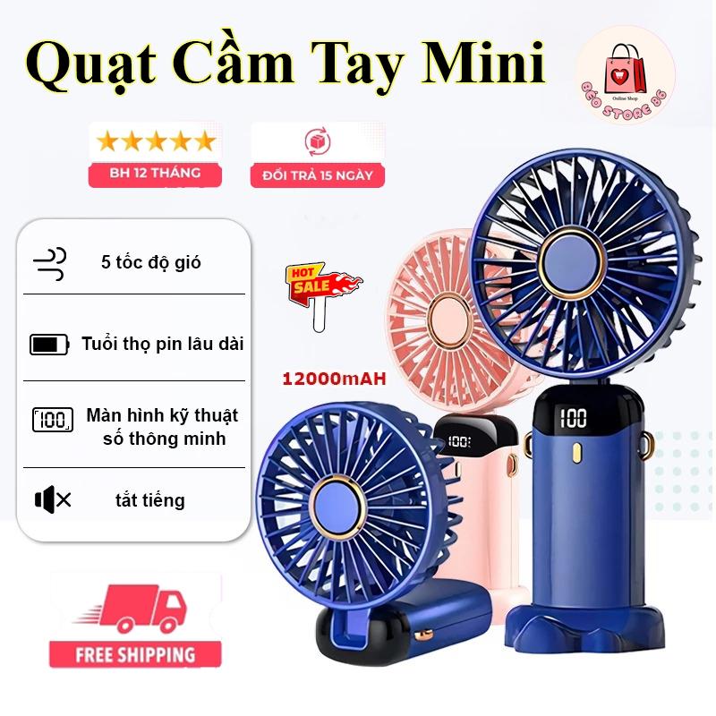 Quạt tích điện mini cầm tay N15, Quạt mini để bàn 5 cấp độ gió, Quạt cầm tay thiết kế nhỏ gọn mang đi học đi chơi tiện lợi 1