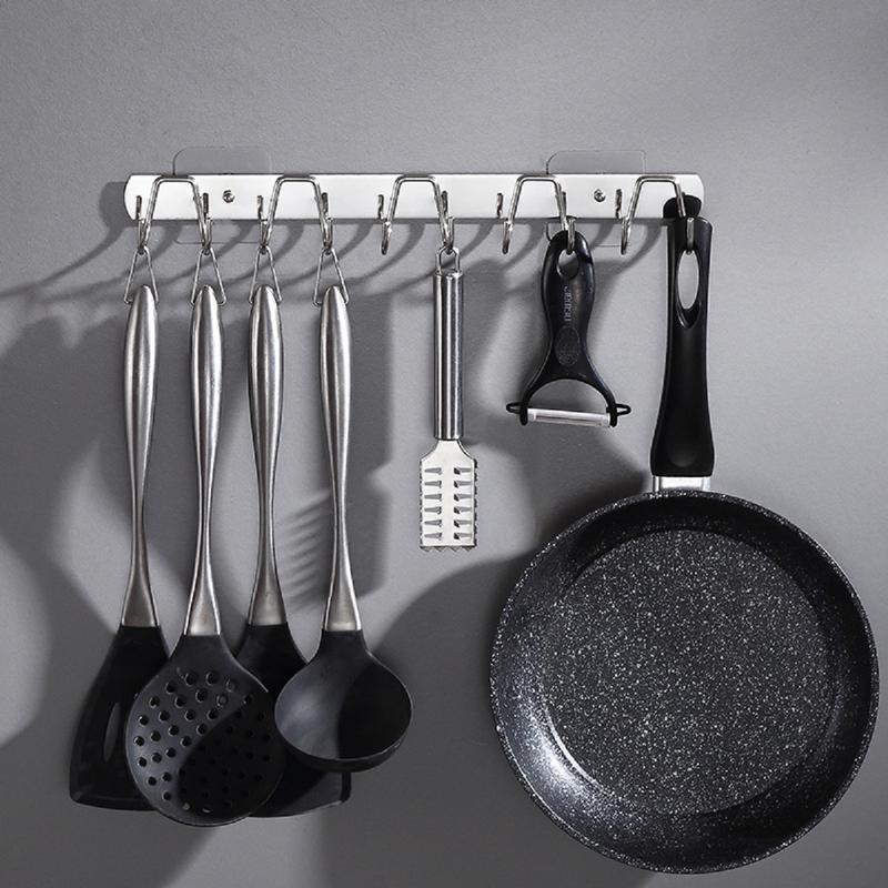 Giá treo xoong nồi Móc treo tường đa năng Giá treo đồ nhà bếp Thanh Treo Quần Áo kệ để xoong nồi Móc treo nhà tắm Móc treo quần áo TMI Inox