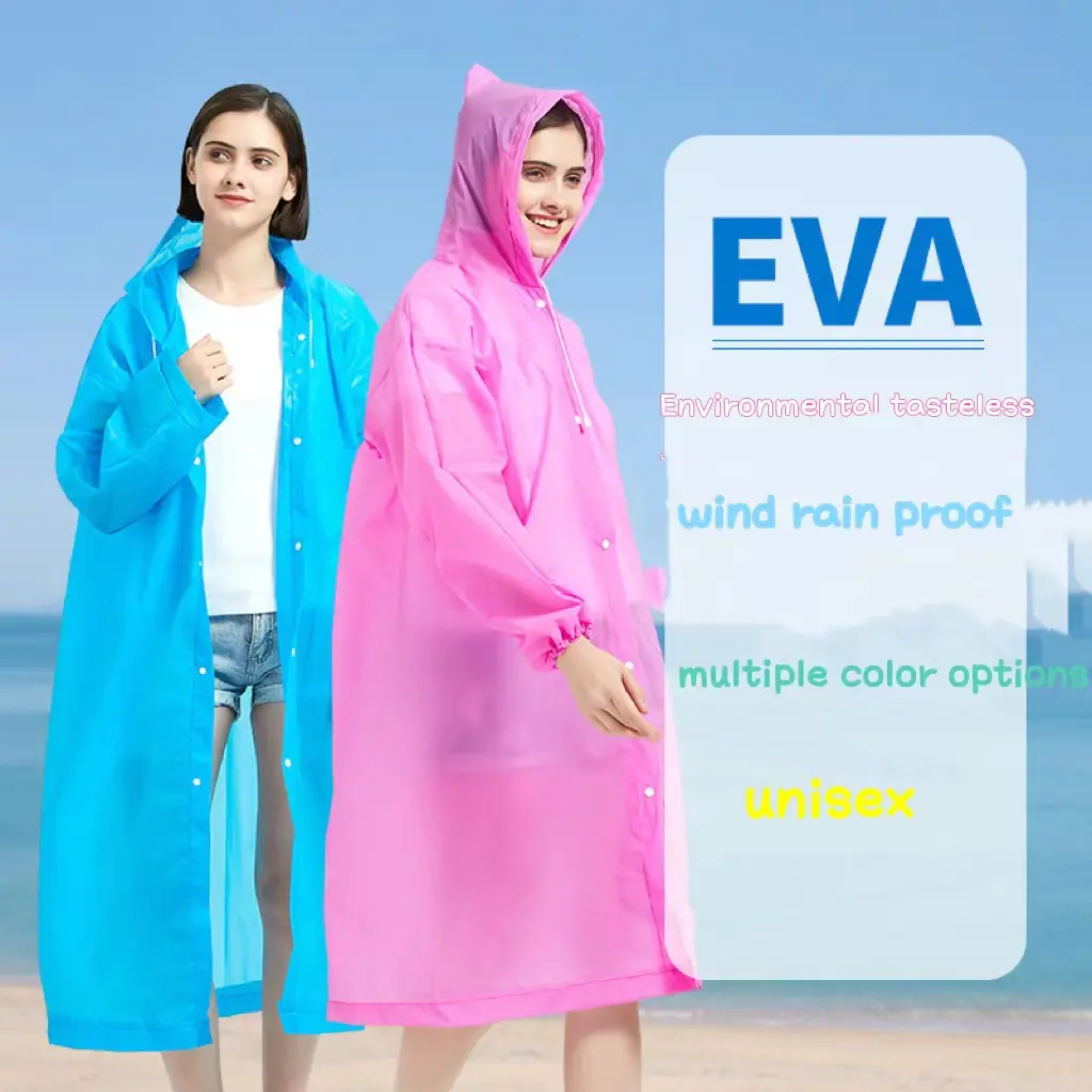 Fashion Raincoat outdoor EVA thick raincoat  Non-disposable