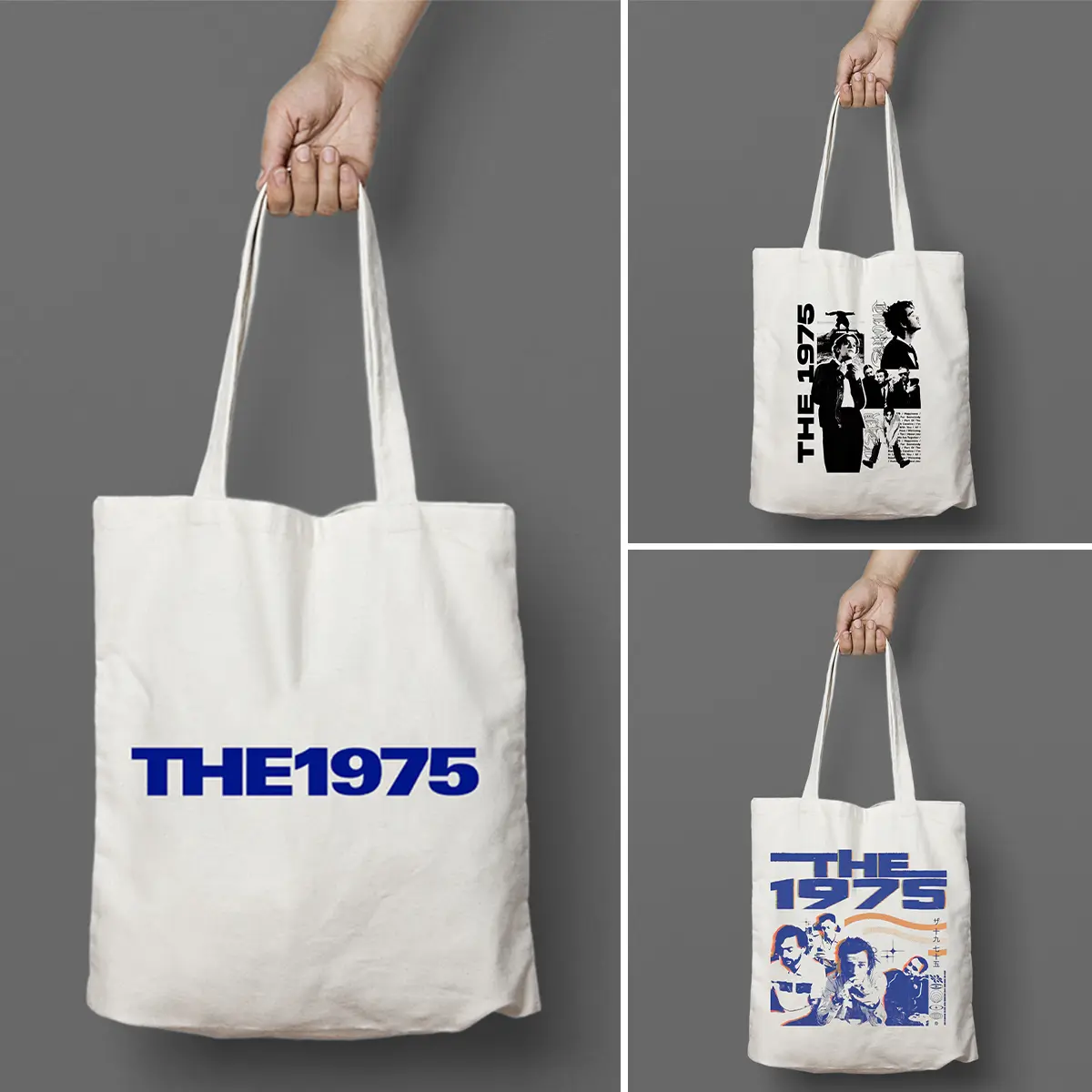Tote Bag Tas Kanvas Resleting 1975 Album Collection Aesthetic Retro Vintage Ukuran 30x40