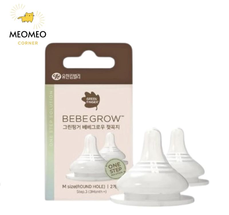 Núm ti Green Finger BebeGrow Hàn Quốc siêu mềm 2 van thoát khí phù hợp bình GreenFinger Moyuum Ubmom Pigeon