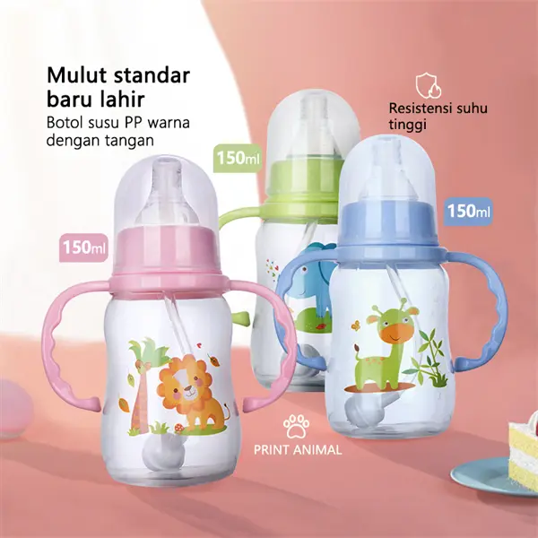 150ml Standard Bottle Dot Nipple Susu FREE Botol Dot Sillicone Nipple Botol Susu Bayi Assorted Standard XM-002 Accessories Minum 1