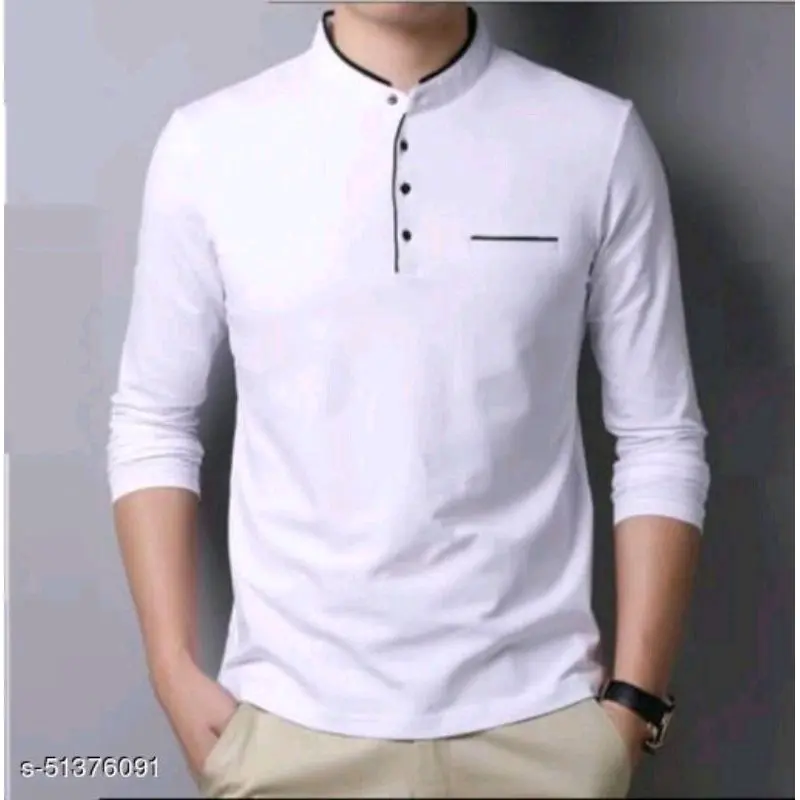 BAJU KOKO Kaos lengan panjang pria kerah Shanghai cotton Combed 24 S Casual 1