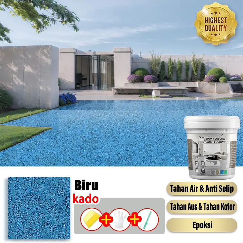 biru【epoxy pasir Bertekstur】