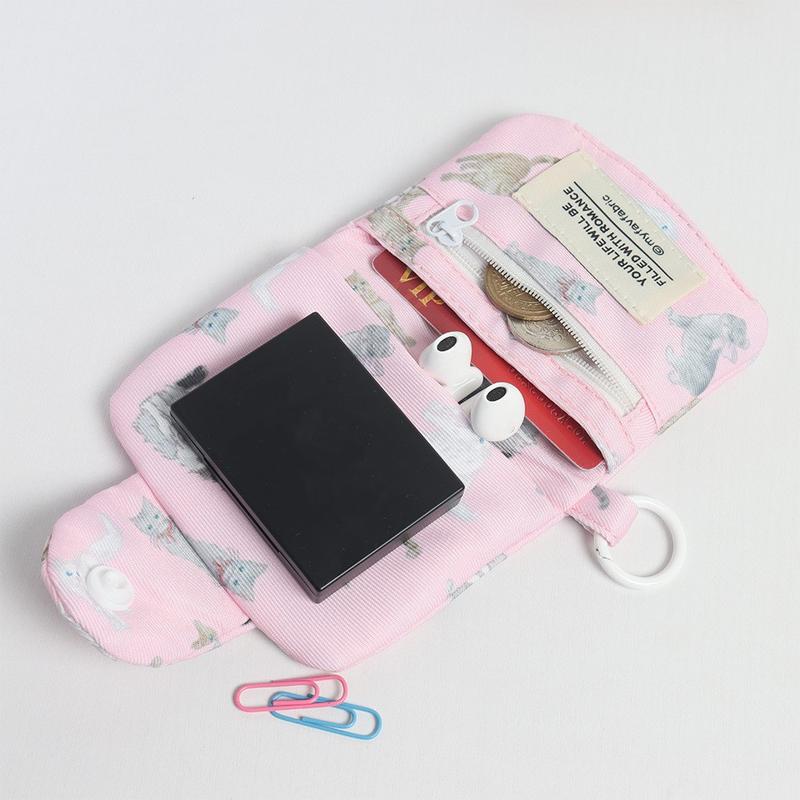 1pc Cute Student Card Simplicity Floral Korean Fashion Wallet Card Holder for Girls PortableSmall Storage Bag 7