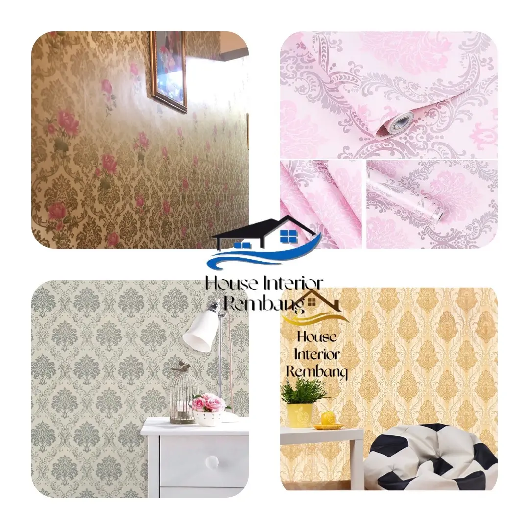 wallpaper motif batik Wallpaper Stiker wallpaper dinding Wallstiker Dinding Wallpaper Kamar  Tidur  wallpaper ruang tamu 45 cm X 10 meter Hadiah Dekorasi Berwarna Bunga