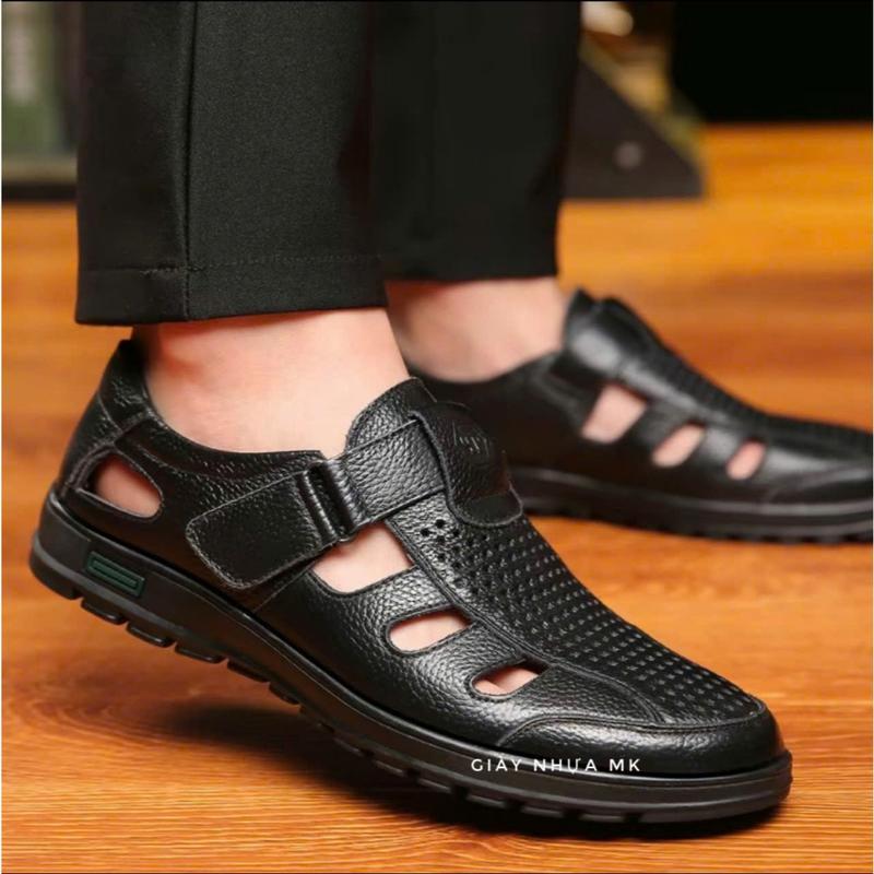 Giày nhựa nam đi mưa gl052 siêu nhẹ chống nước thoáng khí êm chân siêu bền đi biển đi làm