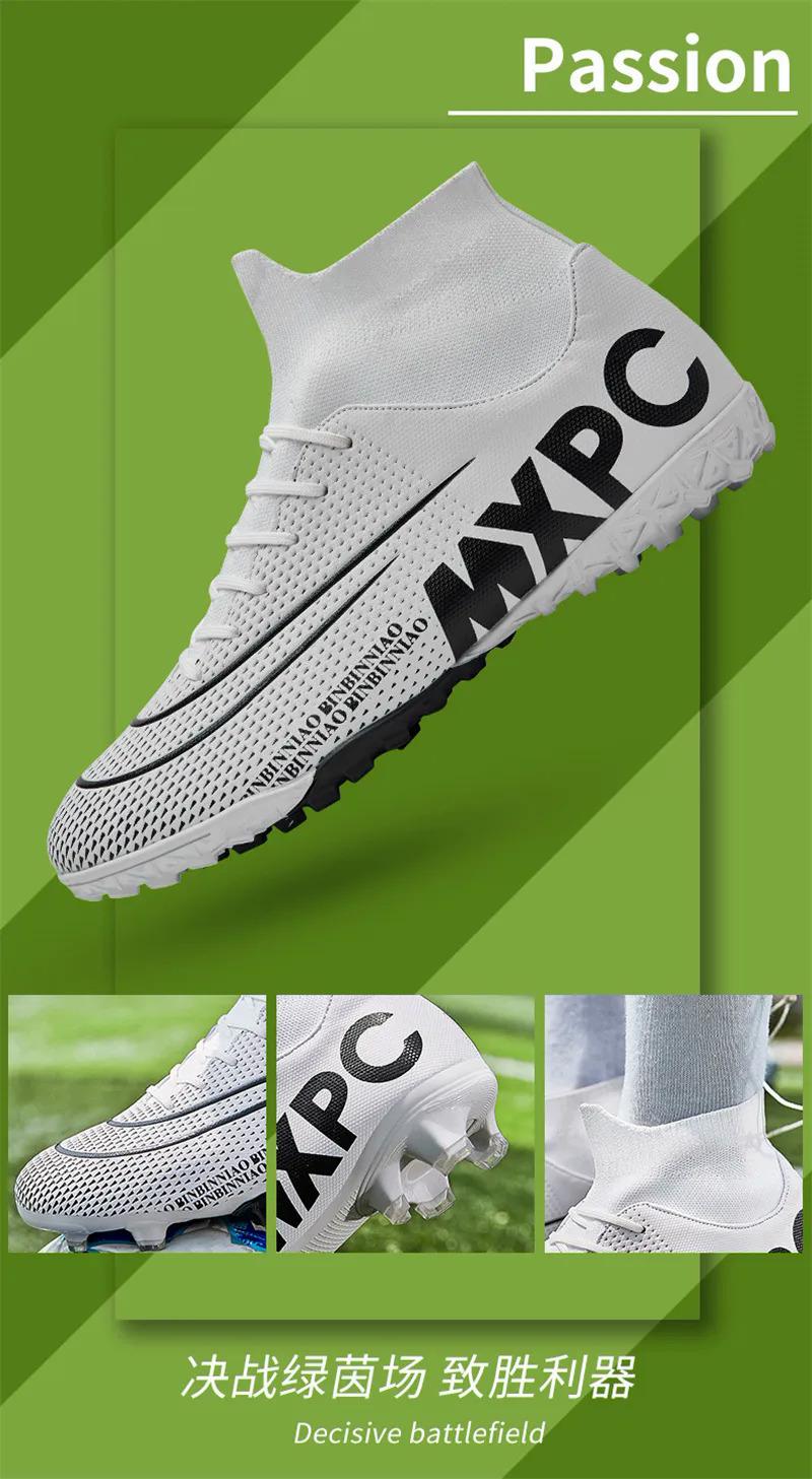 Product Introduction of 35-45 Futsal Shoes for Men Artificial Grass Soccer Shoes High Top Football Boots Kids Football Shoes Korean Style Cleats Shoes Specs Boys Outdoor Sports Shoes Big Size 22