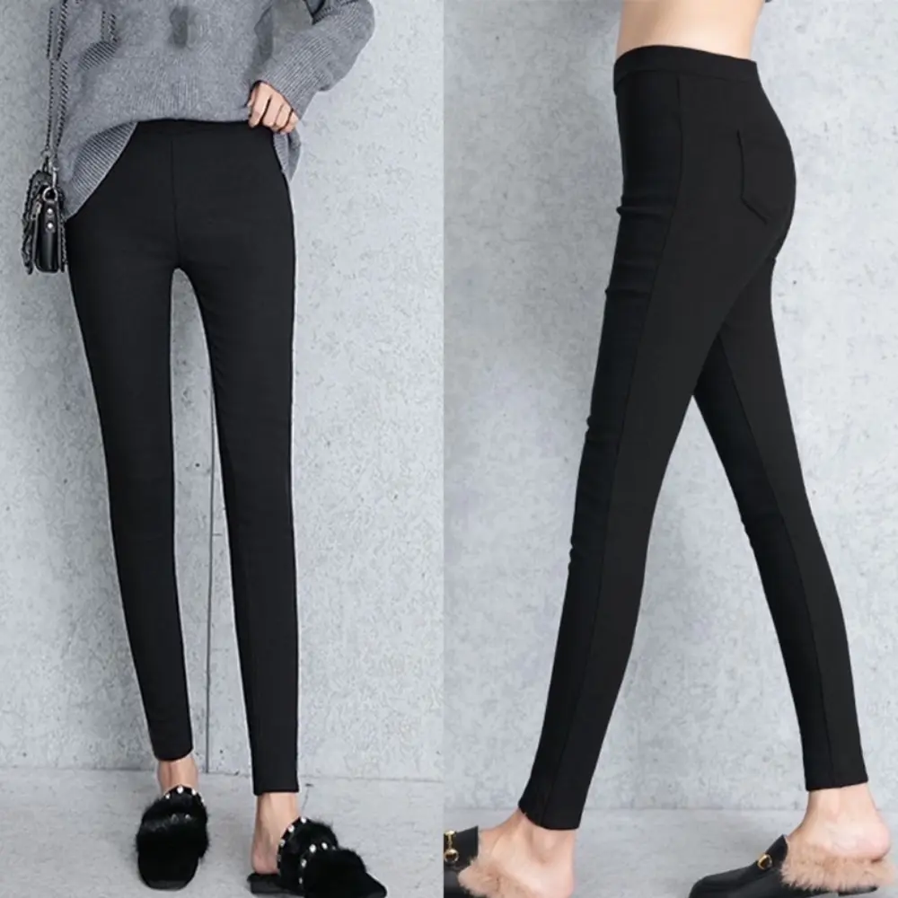 Quần legging cotton co dãn 4 chiều  túi trước 2 túi sau Nữ Đen Women