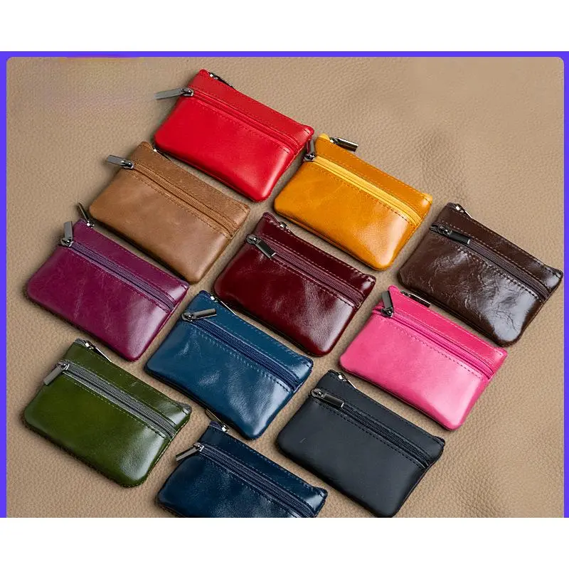 Genuine Leather Mini Coin Purse Women's Carry-on Pouch