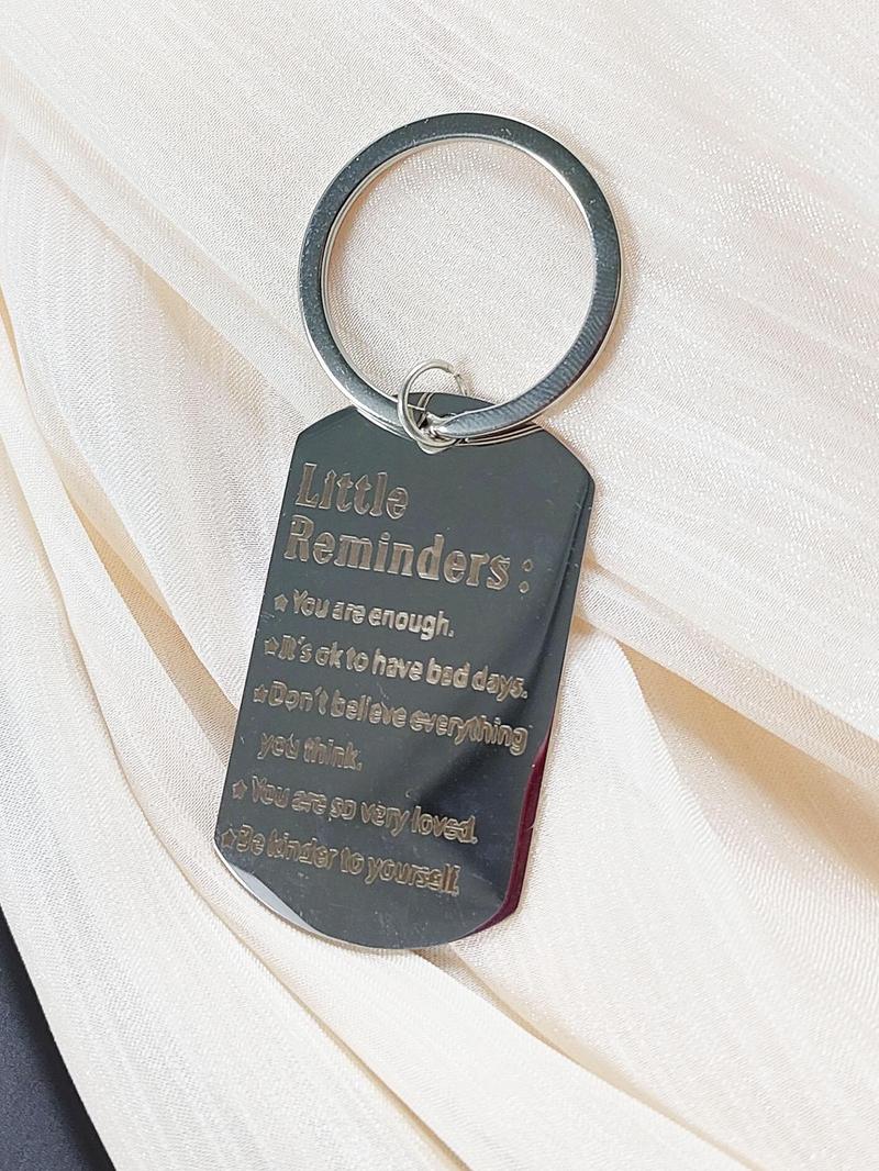 Product Introduction of Stylish " Be Kind to Yourself" Lettering Engraved Stainless Steel Keychain As Gift, The Perfect Gift for Women and Men 13