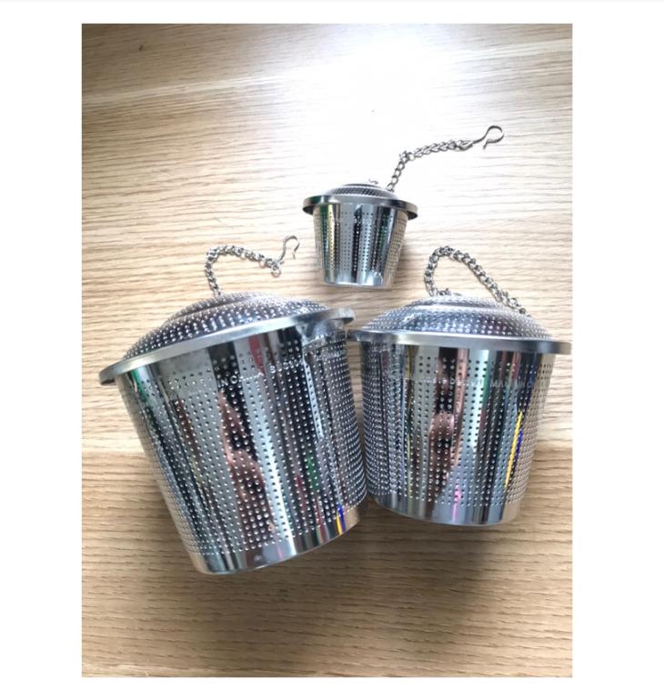 Rổ Lọc Gia Vị Inox 304 SUS, Túi Lưới Inox 304 Lọc Trà Có Nắp Đậy LOẠI DÀY