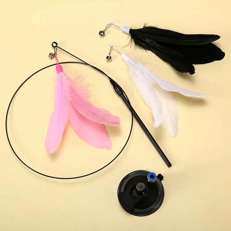 Mainan Tongkat Penggoda Kucing Dengan Suction Cup/Cat Teaser Stick 4