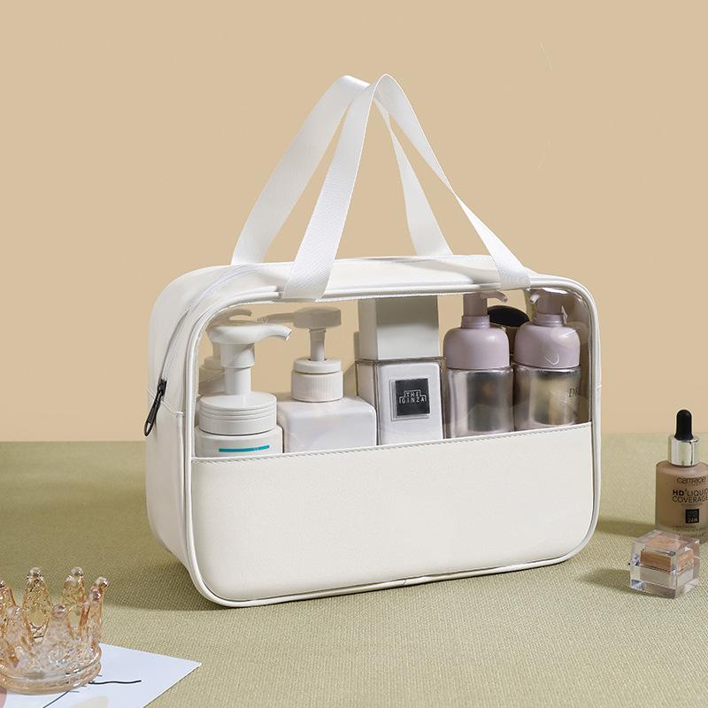 Clear Waterproof Makeup Bag, 3 Counts/set Large Capacity Cosmetic Storage Bag with Zipper, Portable Travel Toiletry Organizer Pouch for Skincare, Lotion, Shampoo, Shower Gel, Skin Care Supplies 5
