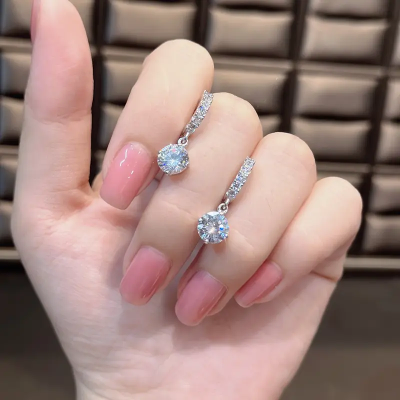 Phụ Kiện Bông Tai Bạc Khoen Tròn Một Hột Tòn Ten Hột 7li Xi Kim (B307) 1