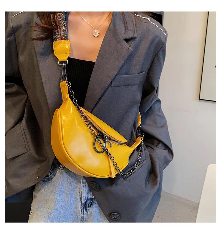 Product Introduction of Fashion saddle waist bag fanny pack luxury leather female belt bags chain handbag purse women retro shoulder crossbody chest bag 29