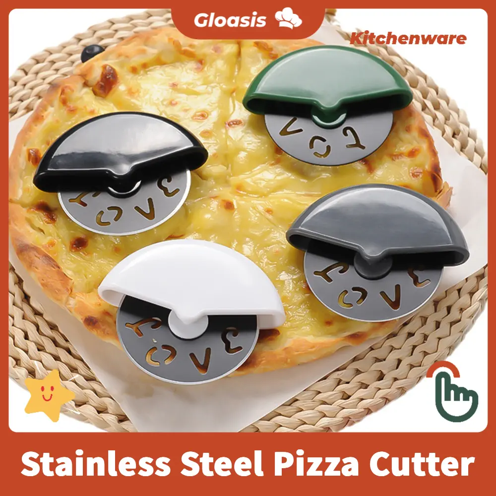 Stainless Steel Pizza Cutter, Round Hollow Carved Roller, Portable and Easy to Store, Food Contact Safe, Home Kitchen Tool, Kitchenware for Home Use