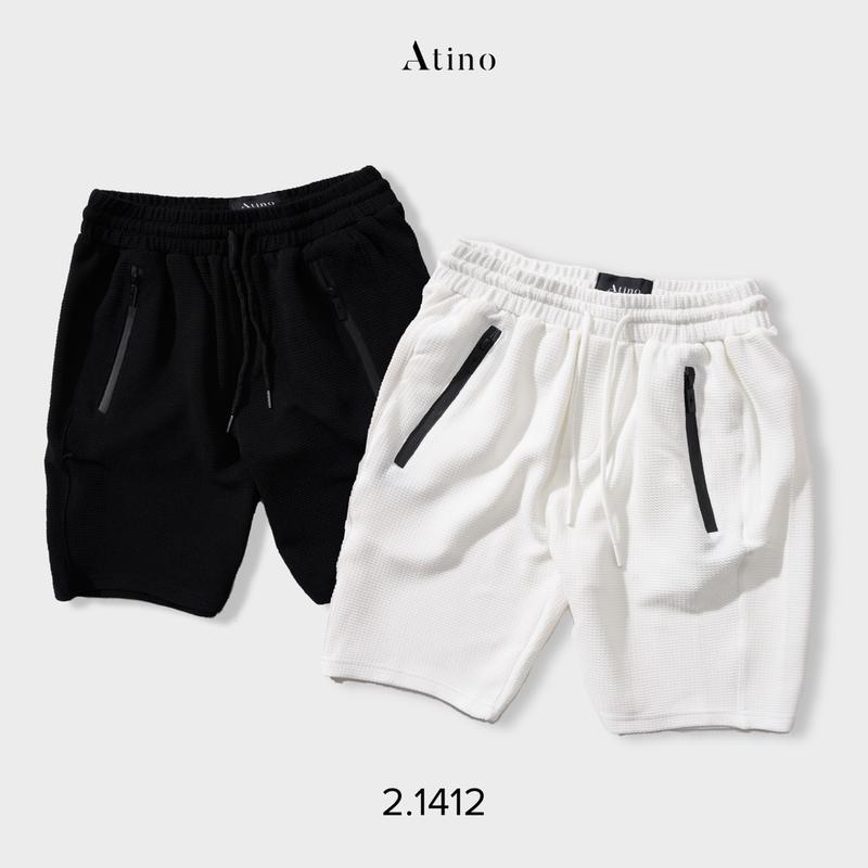 Quần Short Nam Viền Túi ATINO L.2.1412x Menswear Quần Lửng Thun Trắng Tre Bi angel short