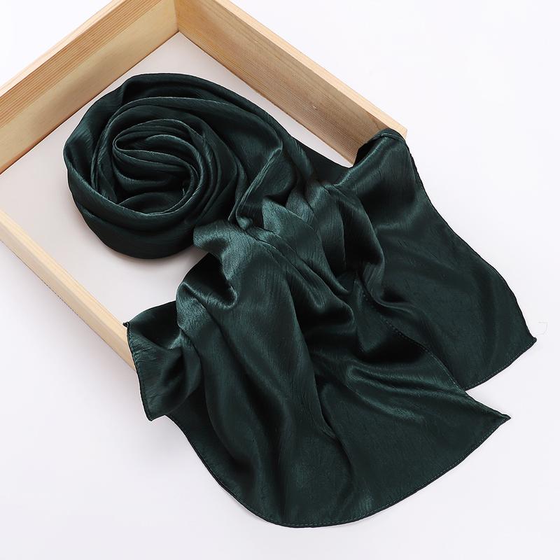Product Introduction of Pashmina hijab Malaysia New Artificial Silk Silky Satin Scarf Women's Shawl Toe Cap Headscarf 19