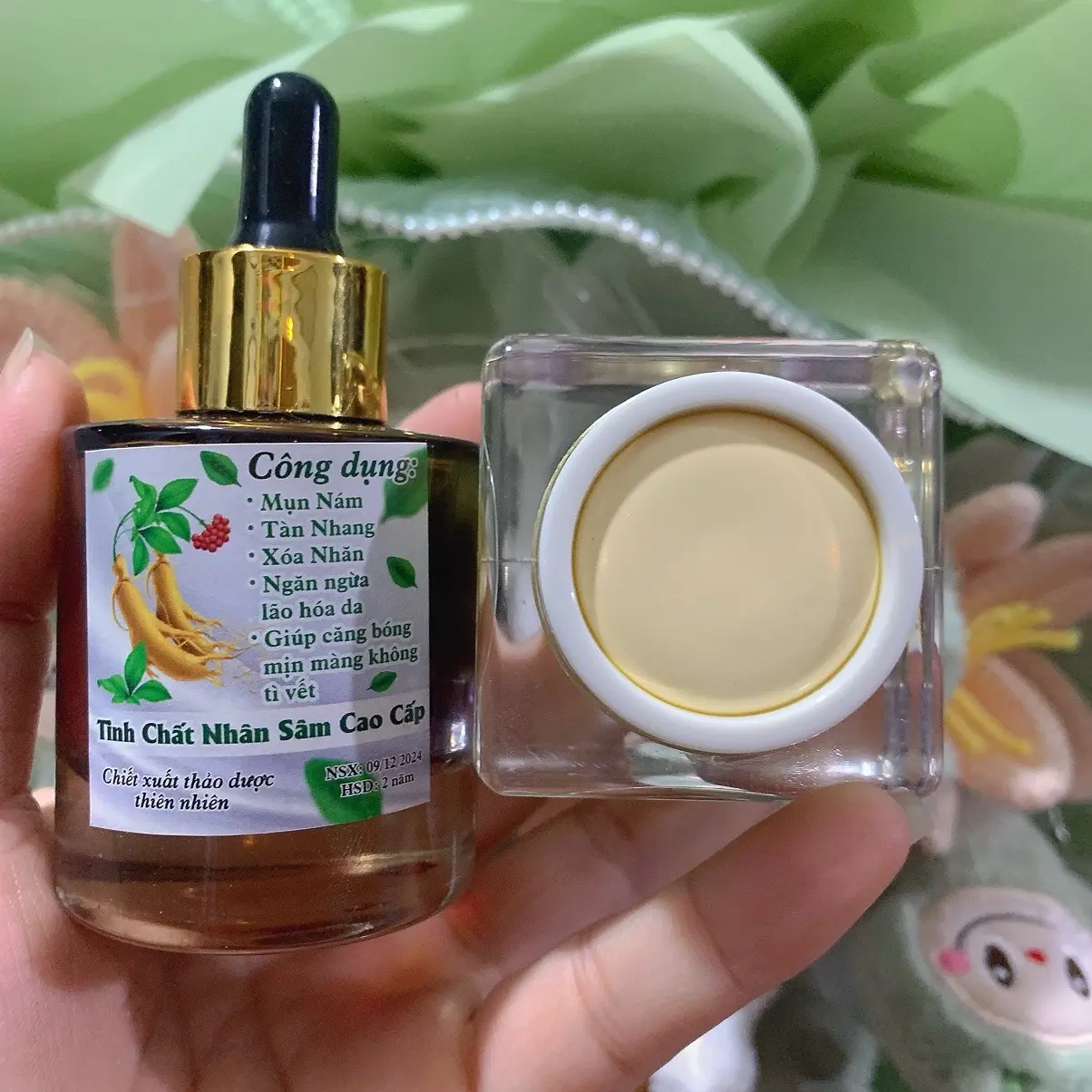Combo nhân sâm cao cấp. Tinh chất nước 40ml+ kem nhân sâm 15gr