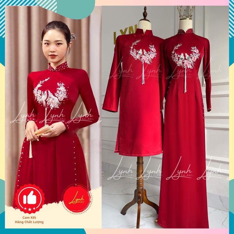 Áo dài Hót dành cho cô dâu song phượng thêu tỉ mỉ Nữ Váy Cưới Áo Cưới Women Dress