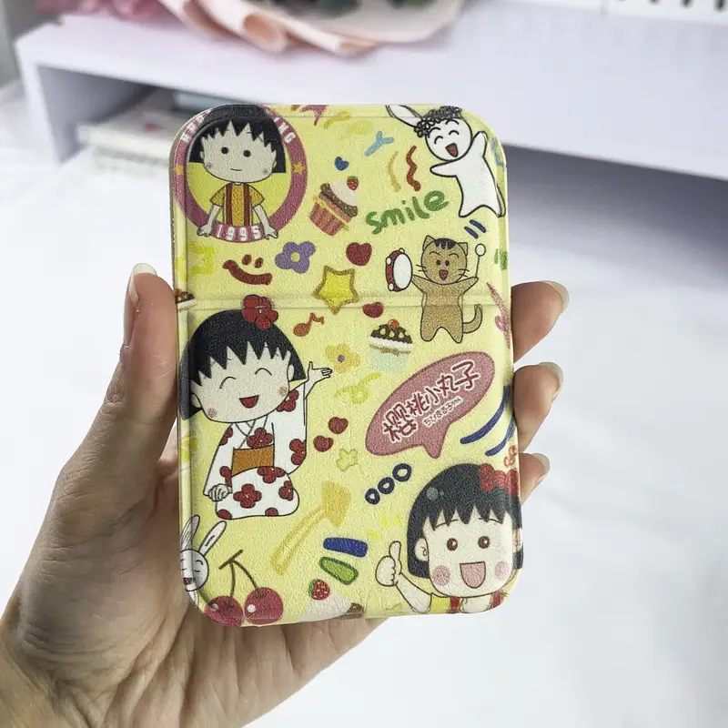 Gương bọc da mini gấp gọn hoạt hình để bàn trang điểm CHOOAH GUONGDAHH199 8