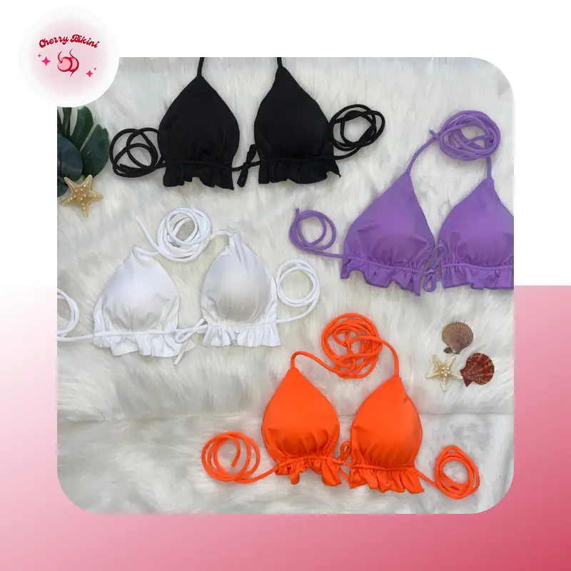 Cherry Bikini M303 - Set Đồ Bơi 3 Món (Áo, Quần, Khăn Choàng) - Mẫu Bèo Nhún, Xếp Ly Bikini Sang Đẹp Cho Nữ (5 Màu) 6