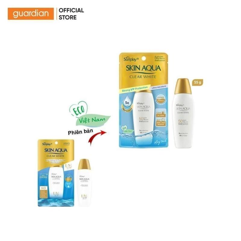 Combo 2 Sữa Chống Nắng Hỗ Trợ Dưỡng Da Trắng Mịn Sunplay Skin Aqua Clear White Spf50+ Pa++++ 55Gr x 2 1