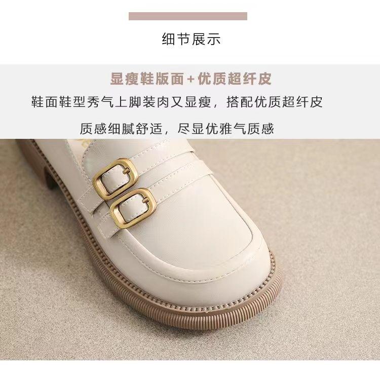 Product Introduction of Yue Chen Loafers Women's 2024 New Spring and Autumn British Style Black Low Heel Leather Shoe Soft Leather JK Pumps Spring 8