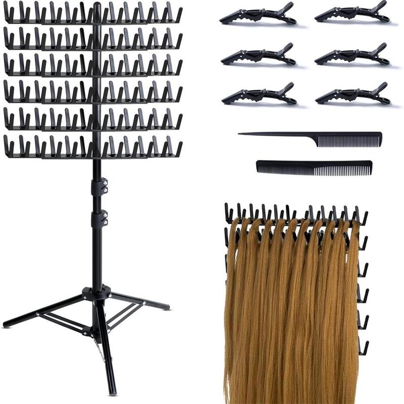 Product Introduction of Hair Styling Tools, 5 Counts Bobby Pins & 1 Count Wig Support Display Stand & 2 Counts Comb, Display Stand for Hair Styling Kit, Hair Products, Curly Hair Brush 11