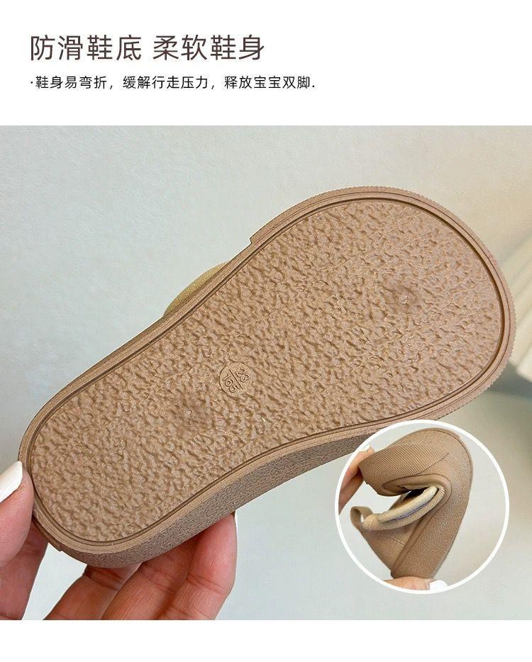 Product Introduction of 2025 [2057 People Collected] Korean Style Children's Canvas Shoes Spring and Autumn New Boys' Low-top Sneakers Girls' Open-toe Cloth Shoes Velcro Indoor Shoes 8
