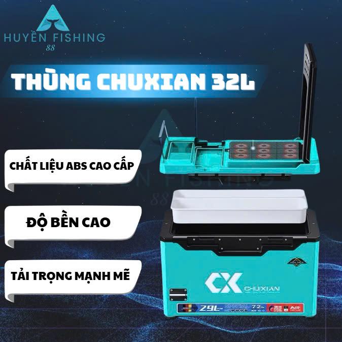 Thùng CX CHUXIAN 32L Huyền Fishing Có Tựa Và Không Tựa Chuyên Câu Đài H01