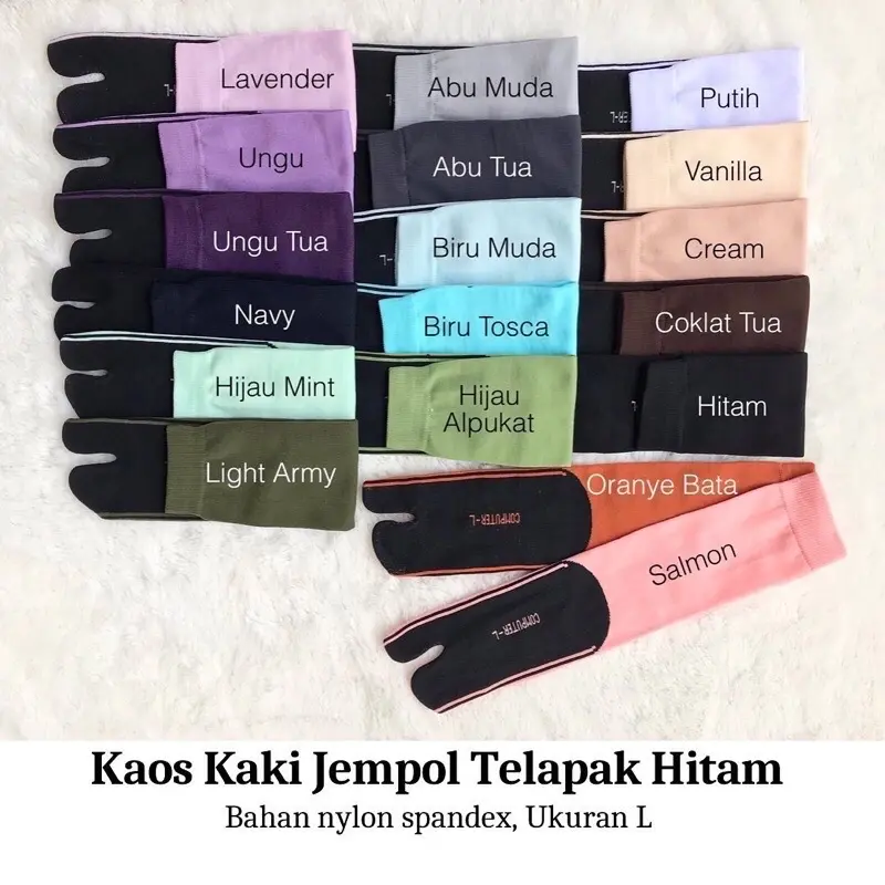 NOKEMAS Kaos Kaki Jempol Nylon Telapak Hitam Komputer