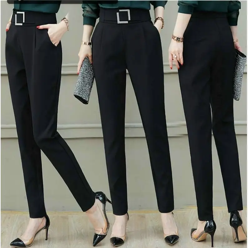 Quần baggy đai khuyết, quần công sở