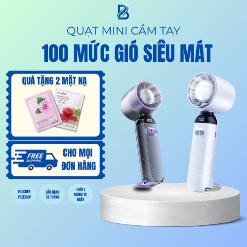  Quạt Cầm Tay F85 Turbo Pin 4000mmAh 100 Tốc Độ Gió Điều Chỉnh Tự Do Có Chân Kệ Dựng Đứng Và Gấp Gọn - Động Cơ Turbo Không Chổi Than 