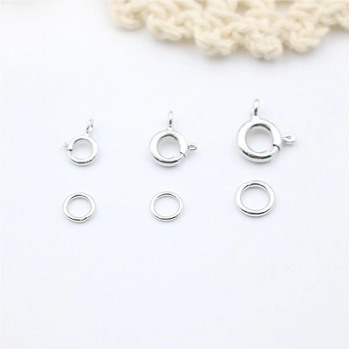 Chốt khóa bạc 925 hình tròn làm sản phẩm handmade DIY - Charm bạc 925 - Mã CB625
