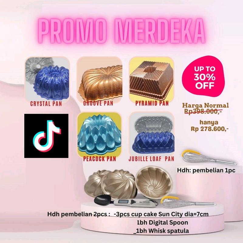 Cetakan Kue Promo Pilih 2 Model, Berhadiah: Whisk, Digital Spoon dan 3 Cup Cake Sun City 0